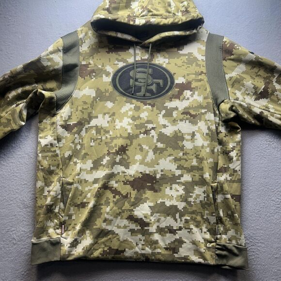 San Francisco 49ers Hoodie Mens XXL Camo NFL Football Salute to Service Nike - Picture 1 of 16